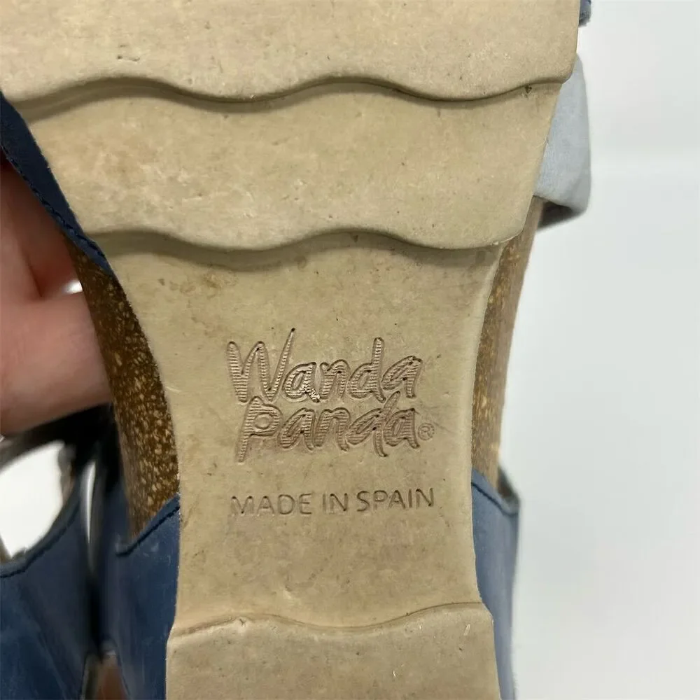 Wanda Panda Blue Slingback Strappy Sandals Size 39 (US 8.5) Casual Summer
